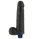 Lovetoy 9" REAL SOFTEE Rechargeable Vibrating Dildo (Black)