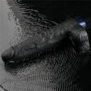 Lovetoy 10" REAL SOFTEE Rechargeable Vibrating Dildo (Black)