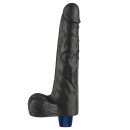 Lovetoy 10" REAL SOFTEE Rechargeable Vibrating Dildo (Black)