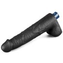 Lovetoy 10.5" REAL SOFTEE Rechargeable Vibrating Dildo (Black)