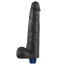 Lovetoy 10.5" REAL SOFTEE Rechargeable Vibrating Dildo (Black)
