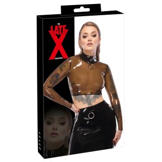 LateX Transparent Crop Top with Metal Ring M