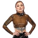 LateX Transparent Crop Top with Metal Ring M