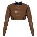 LateX Transparent Crop Top with Metal Ring M