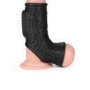 LoveToy Drip Knights Ring Vibrating Penis And Scrotum Sleeve (Ø 2.8 cm) Black