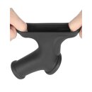 LoveToy Silk Knights Ring Vibrating Penis And Scrotum Sleeve (Ø 2.8 cm) - Black