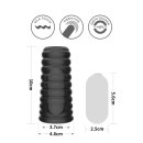 LoveToy Wave Knights Ring Vibrating Penis Sleeve  (Ø 3.7 cm) Black