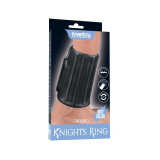 LoveToy Ridge Knights Ring Vibrating Penis Sleeve (Ø 3.7 cm) Black