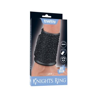 LoveToy Drip Knights Ring Vibrating Penis Sleeve  (Ø 3.7 cm) Black