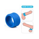LoveToy Pinnacle Pro Deep Rib Grip Ring Blue