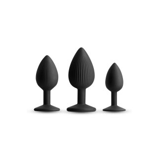 NS Novelties Renegade Triple Ace Kit Anal Plug Set 3-Piece Black Ø 4.5 cm