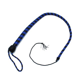 Kiotos Leather Whip Black & Blue 90 cm