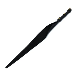 Kiotos Lederpeitsche mit D-Ring Schwarz Gold