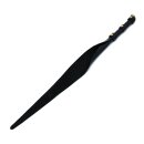 Kiotos Lederpeitsche mit D-Ring Schwarz Gold