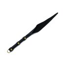 Kiotos Lederpeitsche mit D-Ring Schwarz Gold