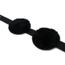 Kiotos Black Leather Blindfold with Adjustable Eye Patches