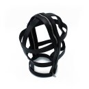 Kiotos Black Leather Head Cage with Zipper