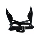 Kiotos Black Leather Dog Mask with Ears & Snout
