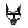 Kiotos Black Leather Dog Mask with Ears & Snout