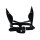Kiotos Black Leather Dog Mask with Ears & Snout