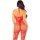 Leg Avenue Flower Print Mesh Bodystocking Red One Size