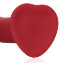Loveline Non-Phallic Vibrating Dildo - Large - Raspberry Red