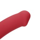 Loveline Non-Phallic Vibrating Dildo - Large - Raspberry Red