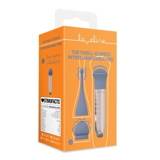 Loveline The Thrill 10 Speed Interchangeable Vibrator - Blue