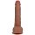 RealRock Vibrating Regular Straight Cock with Balls - 9 / 23 cm - Tan