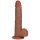 RealRock Vibrating Regular Straight Cock with Balls - 9 / 23 cm - Tan