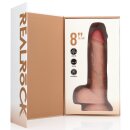 RealRock Vibrating and Rotating Straight Cock with Balls - 8 / 20,5 cm - Flesh