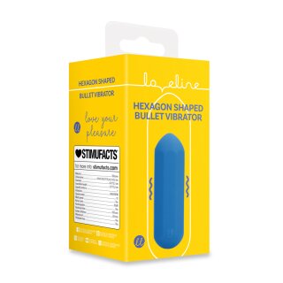 Loveline Hexagon Shaped Bullet Vibrator - Jetset Blue