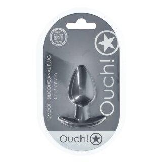 Ouch! Smooth Silicone Anal Plug Medium 7.9 cm ø 3.1 cm Black