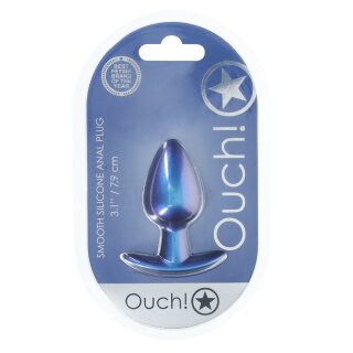 Ouch! Smooth Silicone Anal Plug Medium 7.9 cm ø 3.1 cm Blue