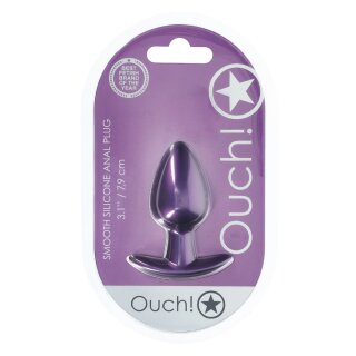 Ouch! Smooth Silicone Anal Plug Medium 7.9 cm ø 3.1 cm Purple