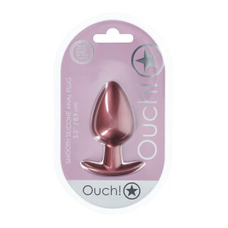 Ouch! Smooth Silicone Anal Plug Large 8.9 cm ø 3.5 cm Rose