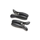 XR Brands Dark Grip Vibrating Nipple Clamps Black