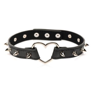 XR Brands Spiked Heart Choker Black