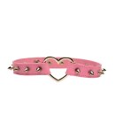 XR Brands Spiked Heart Choker Pink