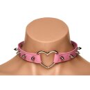 XR Brands Spiked Heart Choker Pink