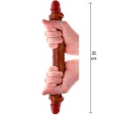 ToyJoy Get Real Silicone Foreskin Double Dong 35 cm Caramel skin tone