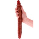 ToyJoy Get Real Silicone Foreskin Double Dong 35 cm Caramel skin tone