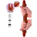ToyJoy Get Real Silicone Foreskin Double Dong 35 cm Caramel skin tone