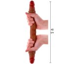 ToyJoy Get Real Silicone Foreskin Double Dong 40 cm Caramel skin tone