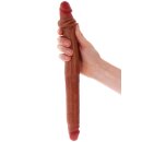 ToyJoy Get Real Silicone Foreskin Double Dong 40 cm Caramel skin tone