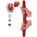 ToyJoy Get Real Silicone Foreskin Double Dong 40 cm Caramel skin tone