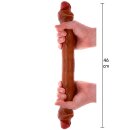 ToyJoy Get Real Silicone Foreskin Double Dong 46 cm Caramel skin tone
