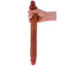 ToyJoy Get Real Silicone Foreskin Double Dong 46 cm Caramel skin tone