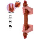 ToyJoy Get Real Silicone Foreskin Double Dong 46 cm Caramel skin tone