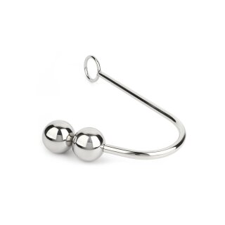 Mr. Steel Anal Hook Double Balls 40+40mm Silver